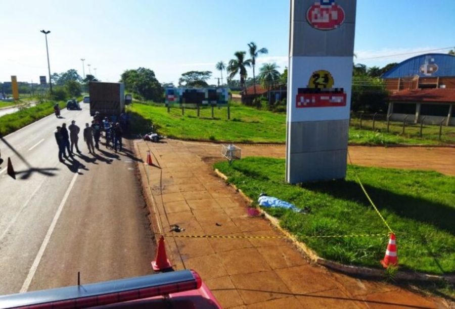 Center motociclista atropelado caminhao dourados 768x522