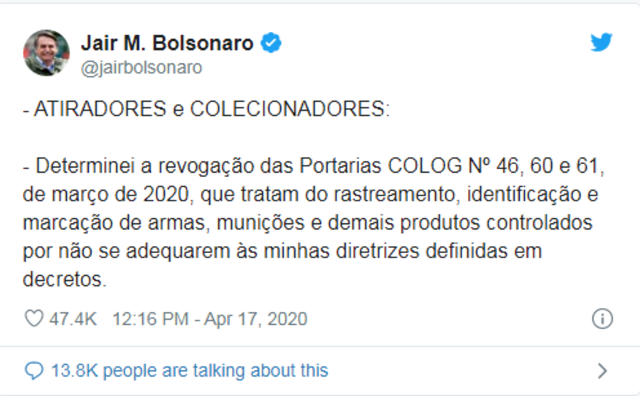 Center twiter bolsonaro