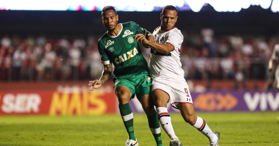 Luis fabiano disputa a bola durante o confronto entre sao paulo e chapecoense no morumbi 1442534408340 956x500